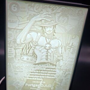 One Piece Ace OP13-119 Manga Red Lithophane Box 7x5.5x2 inches!